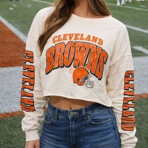 Cleveland Browns Cropped Long Sleeve Tee